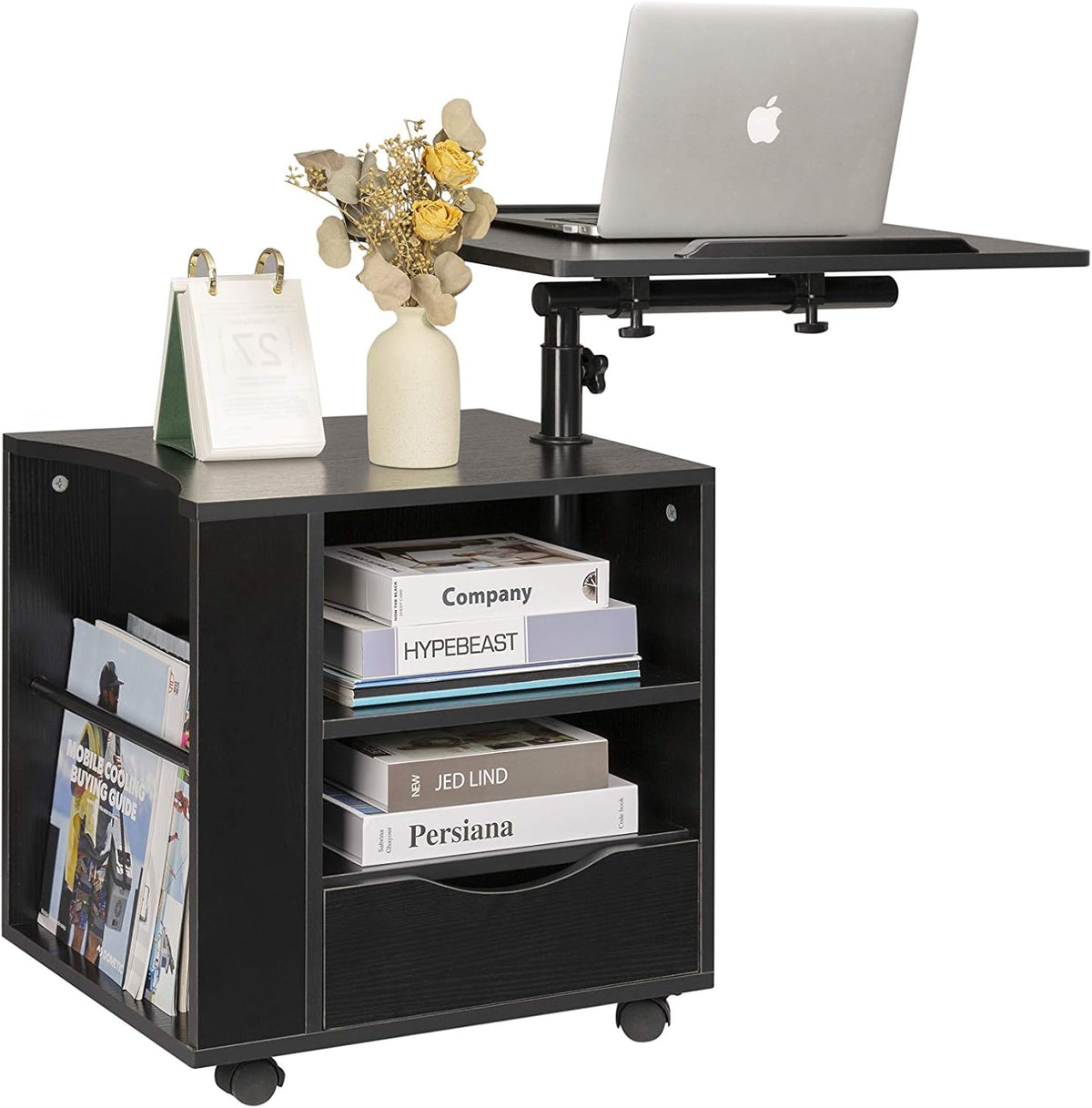 Beige Wooden Nightstand with Drawers O164053