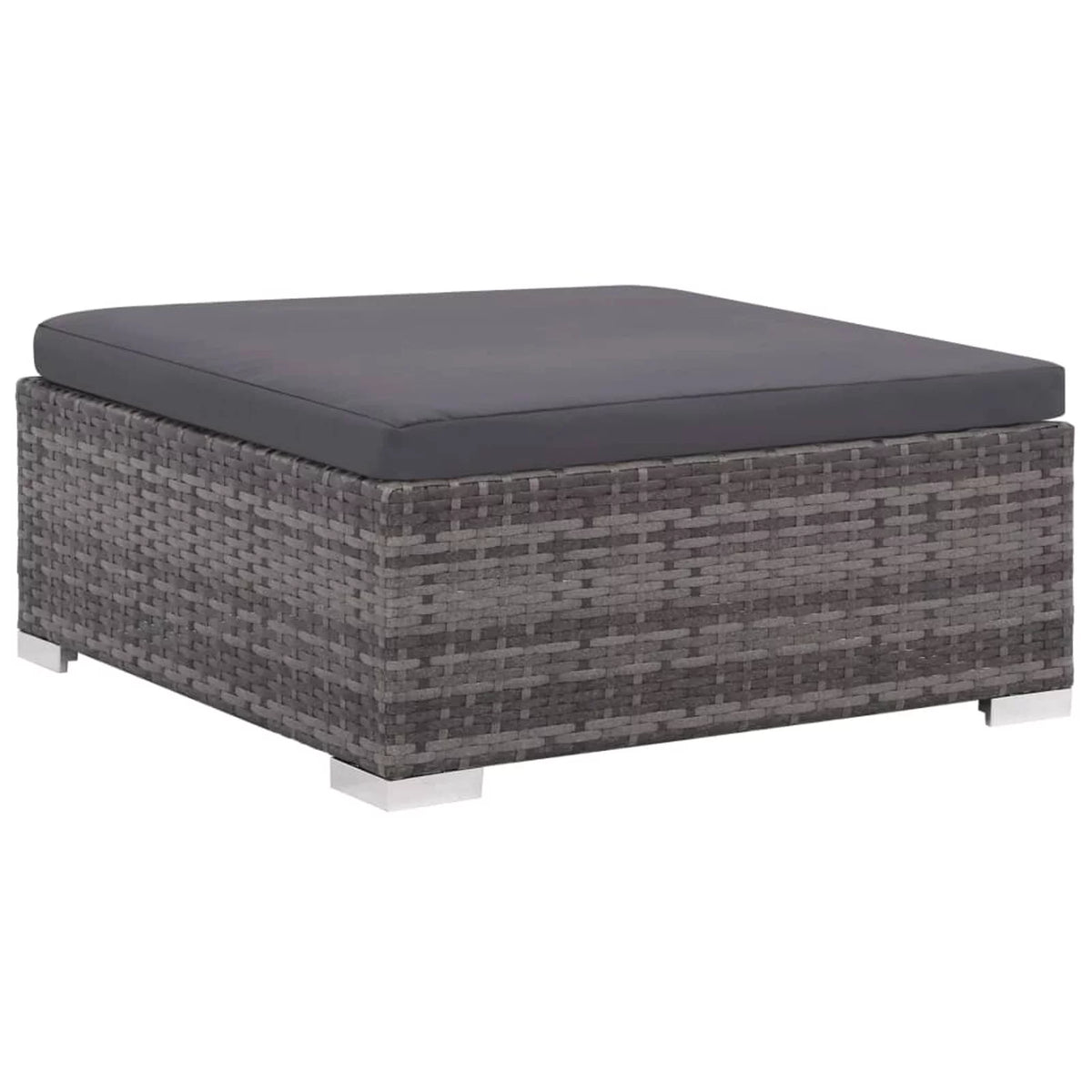 8 Piece Cushioned Gray Poly Rattan Sectional Sofa Set with Coffee Table P329