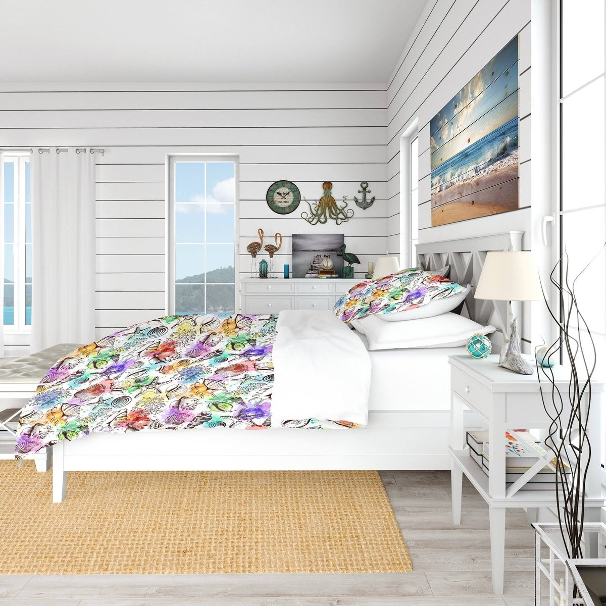Nautical Coastal Bedding Set Twin Duvet Cover A1992