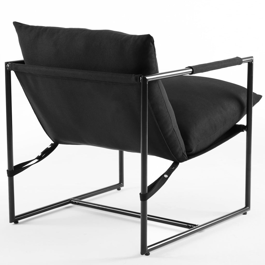 Black Metal Framed Sling Accent Chair D14367