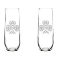 Set of 2 Stemless Glass Champagne Flutes 8.5 oz C719135