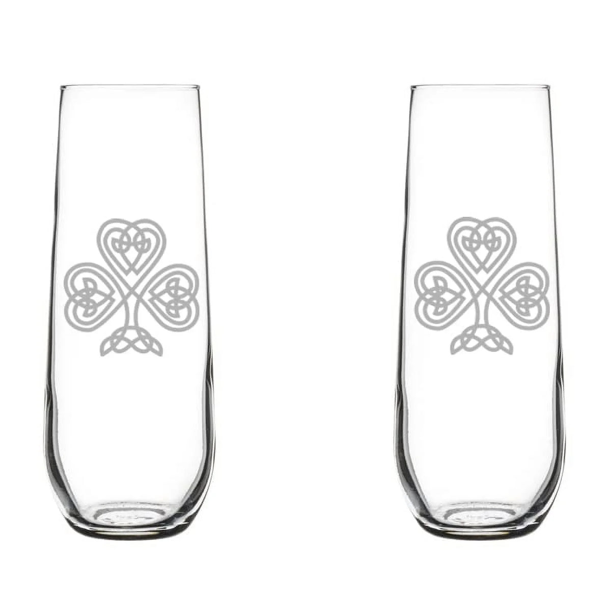 Set of 2 Stemless Glass Champagne Flutes 8.5 oz C719135