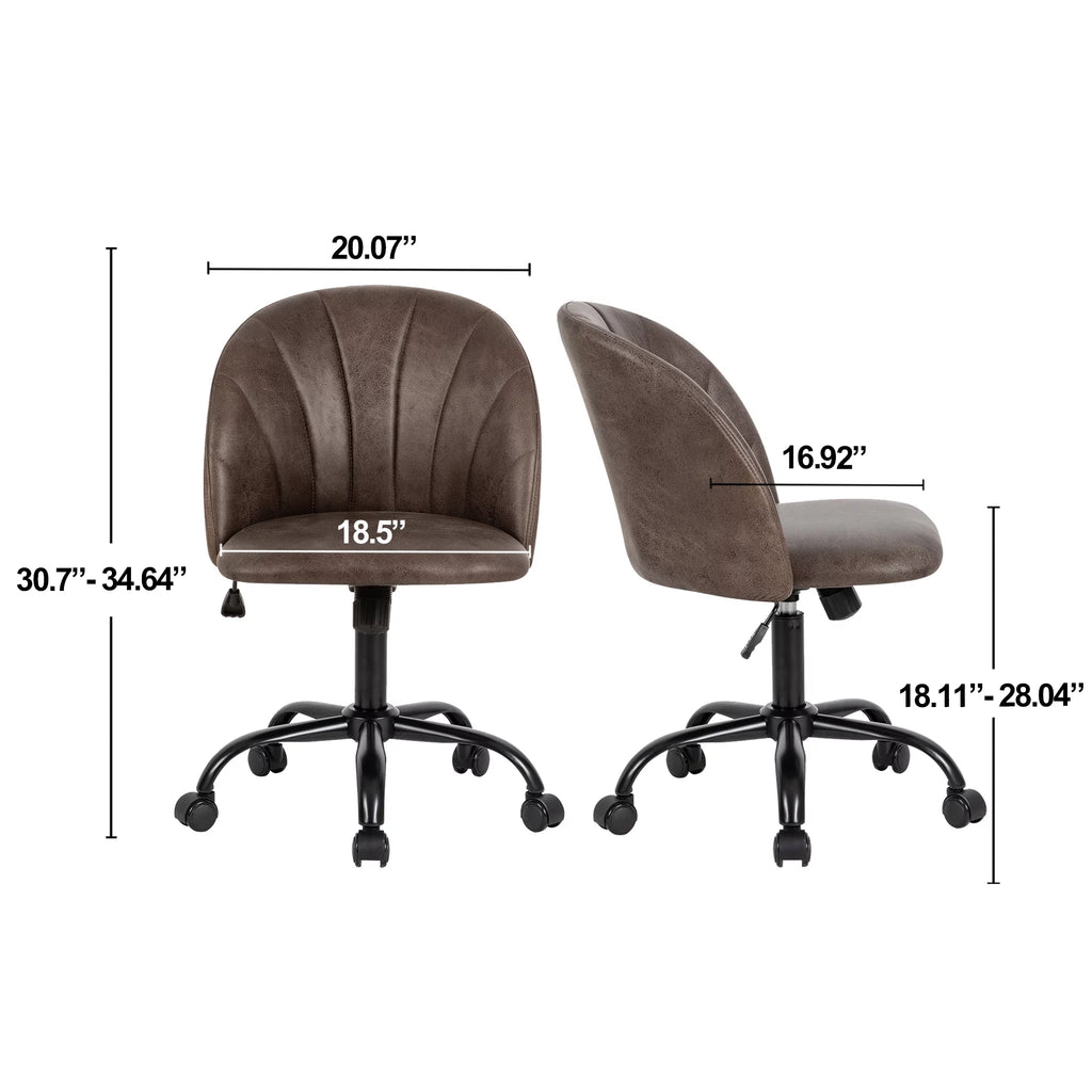 Ash Brown Faux Leather Swivel Desk Chair X7066