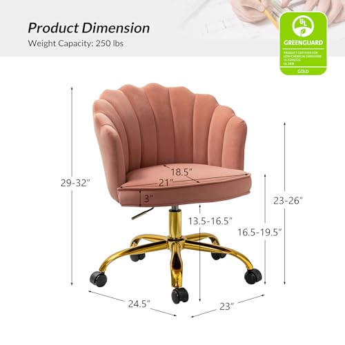 Teal Velvet Upholstered Desk Chair W3519