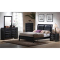 5 Piece Queen Panel Bedroom Set in Black T30491