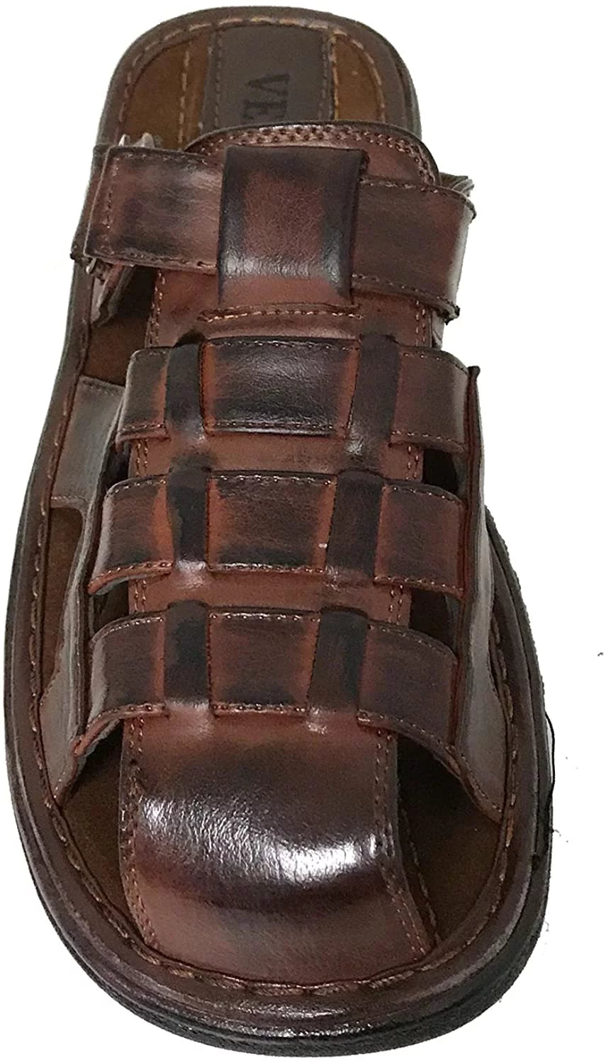 Men's Closed Toe Hook and Loop Sandals I1161