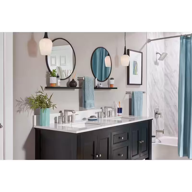 8 in. Widespread Double Handle Bathroom Faucet Brushed Nickel M38023