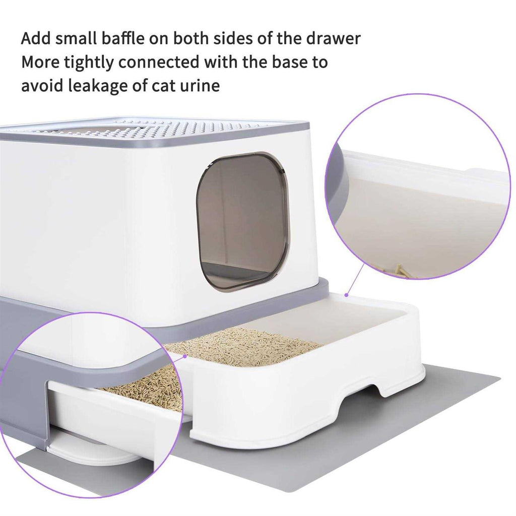 Large Top Entry Anti-Splashing Cat Litter Box with Lid V8269