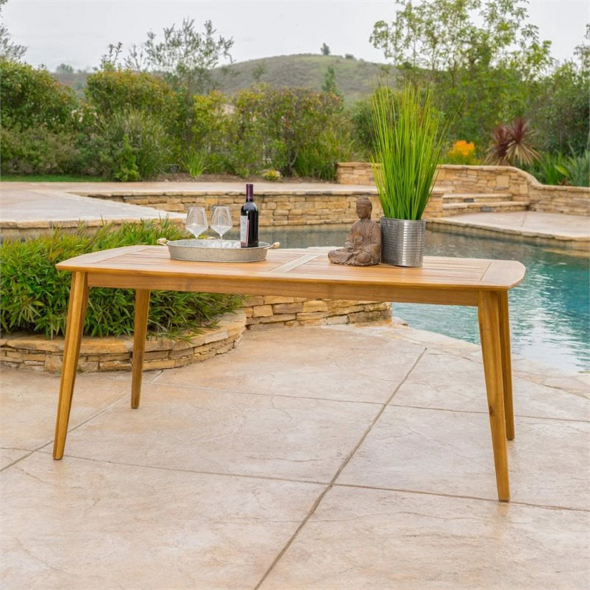 71" Wooden Patio Dining Table V808503
