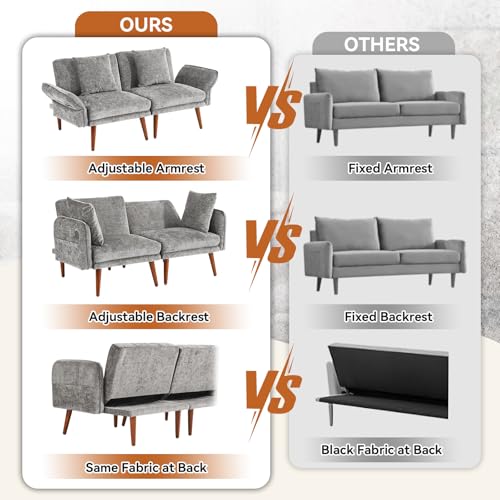 Grey Chenille 2 Seat Loveseat Sofa P502997