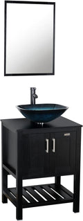 24 inch Bathroom Vanity with Ceramic Vessel Sink and Faucet S3445