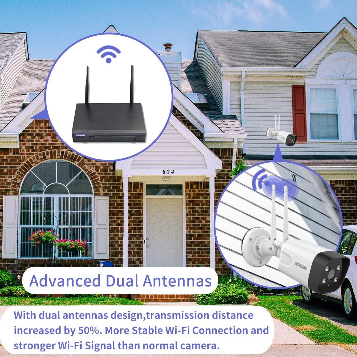8Pcs 5.0MP Wireless Security Camera System with 8 Channel NVR D405005
