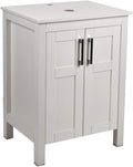 24 Inches White Single Bathroom Vanity Set with Top and 2-Door Cabinet M967727