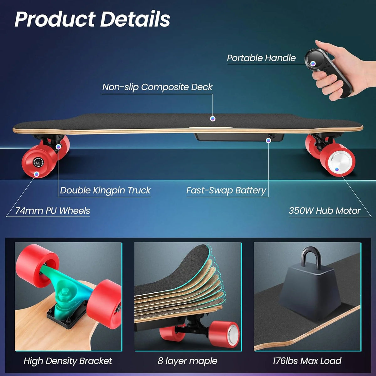 350W Electric Skateboard with Remote M585