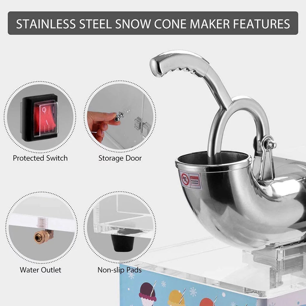 Stainless Steel Electric Ice Crusher Shaver 440lbs/hr R409753