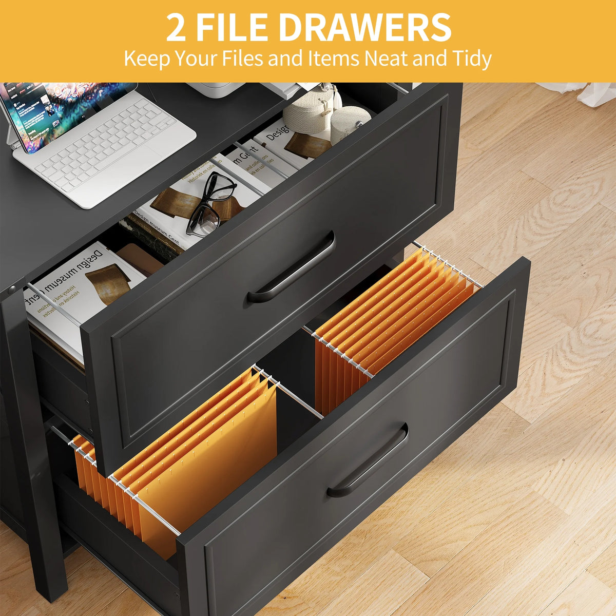 Black 2-Drawer Lateral File Cabinet M871864