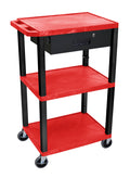 Multipurpose Utility Cart with Drawer Red and Black Y5656
