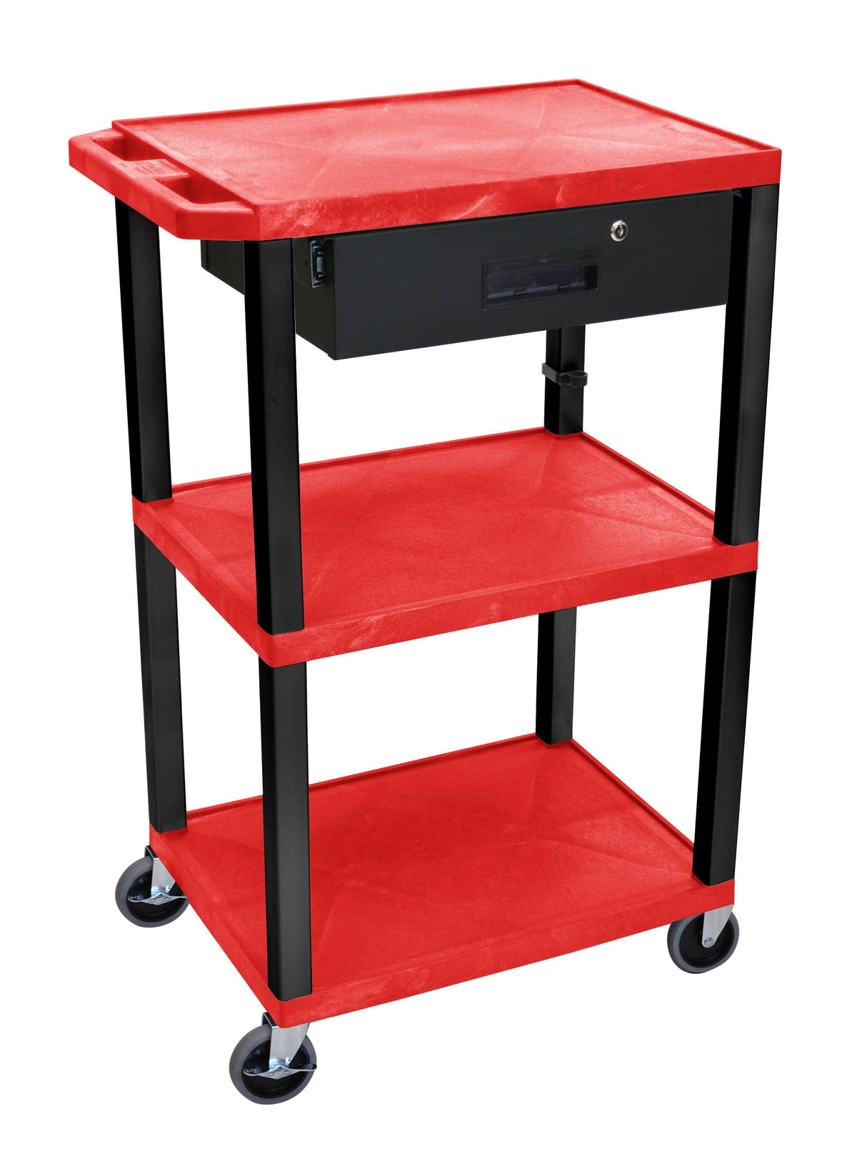 Multipurpose Utility Cart with Drawer Red and Black Y5656