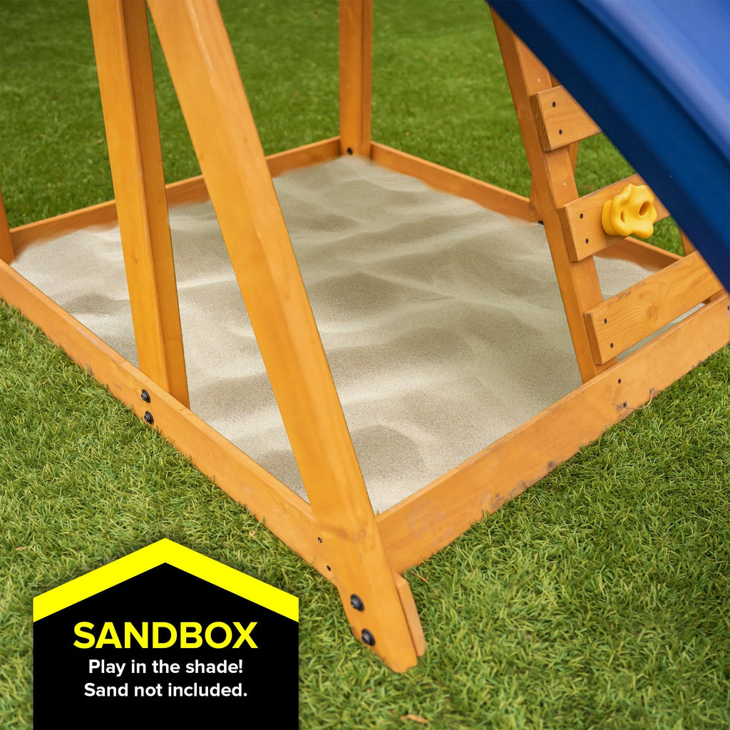 Wooden Swing Set with Double A-Frame and Slide N790489
