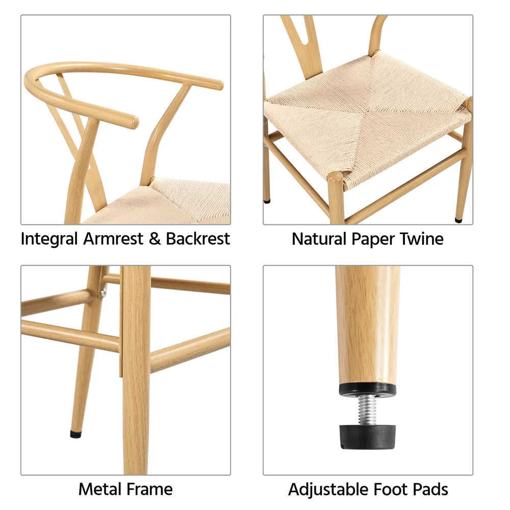 4pcs Weave Dining Chair with Metal Frame E406419