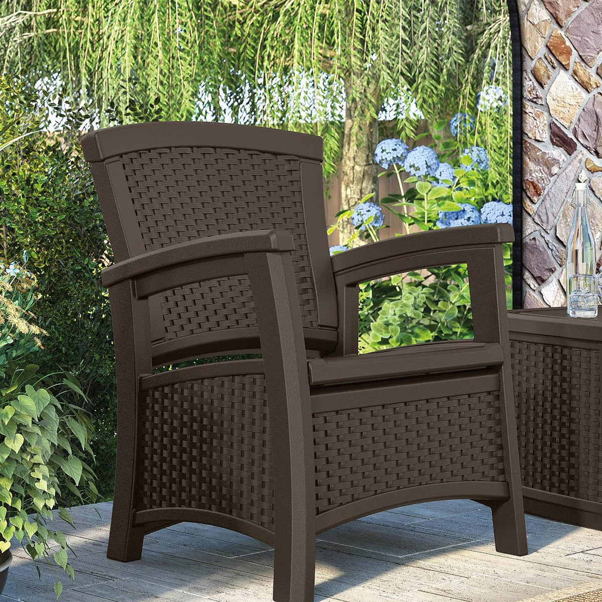 Resin Club Chair with Storage S632