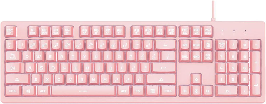 White Backlit Wired 104 Keys Gaming Keyboard Pack of 2 P793
