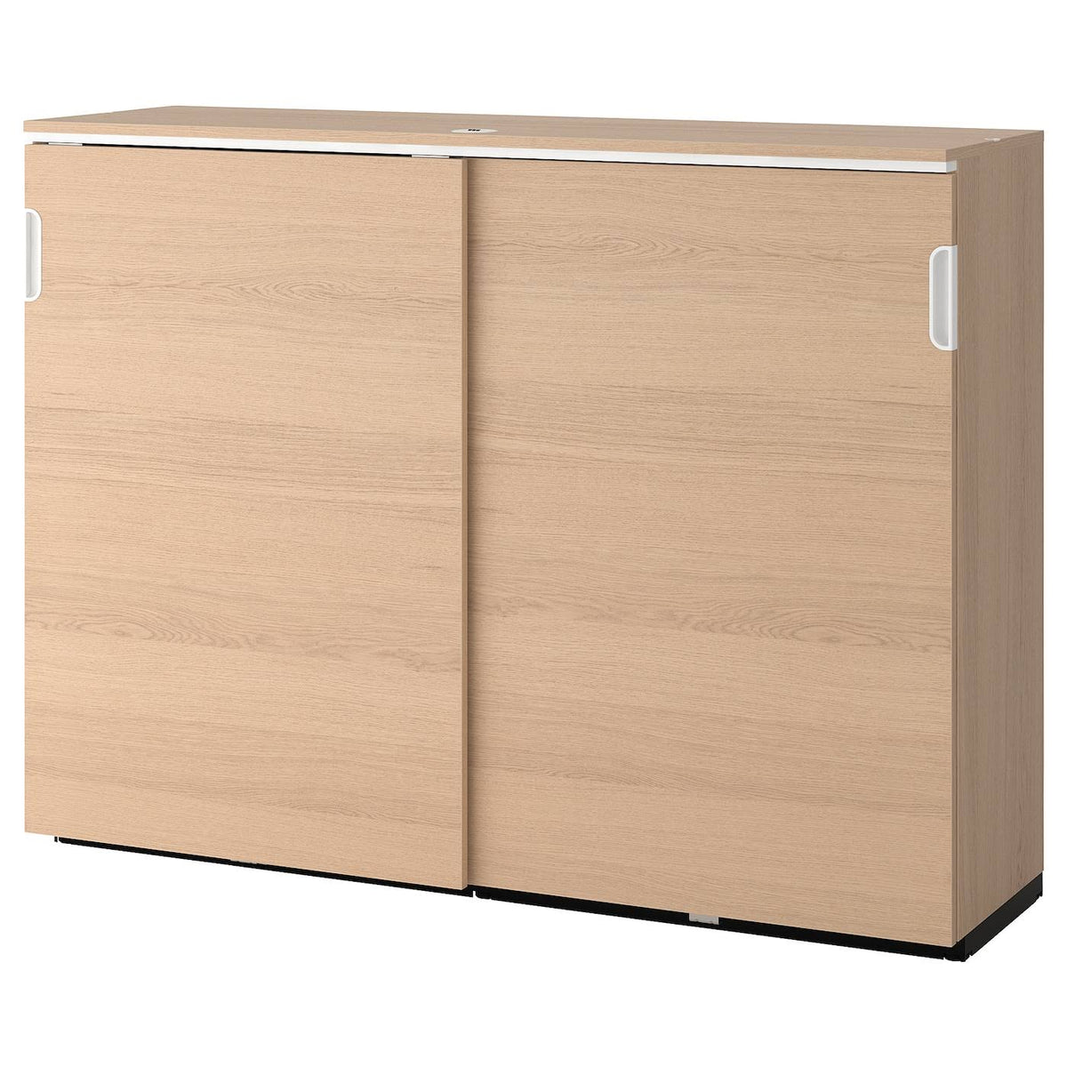 White Stained Oak Veneer Cabinet with Sliding Doors K1998