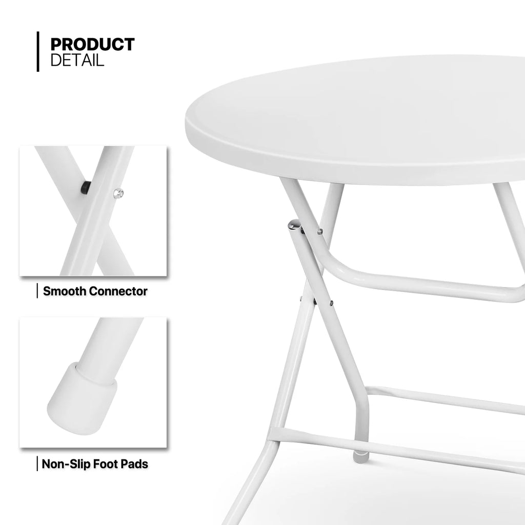10 Pack 2.6Ft White Round Folding Table Q902