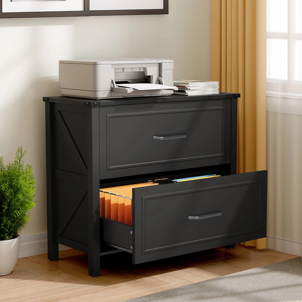 Black 2-Drawer Lateral File Cabinet M871864