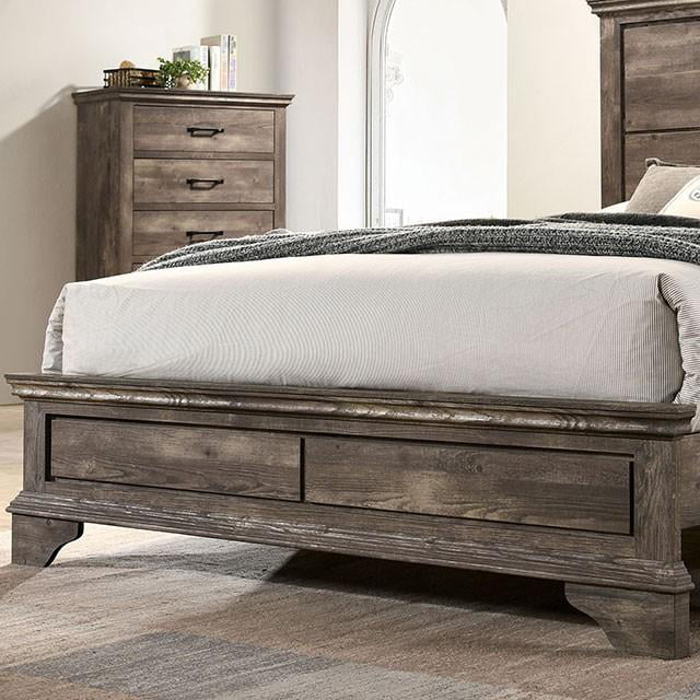 Gray Solid Wood King Bedroom Set 6pcs T46805