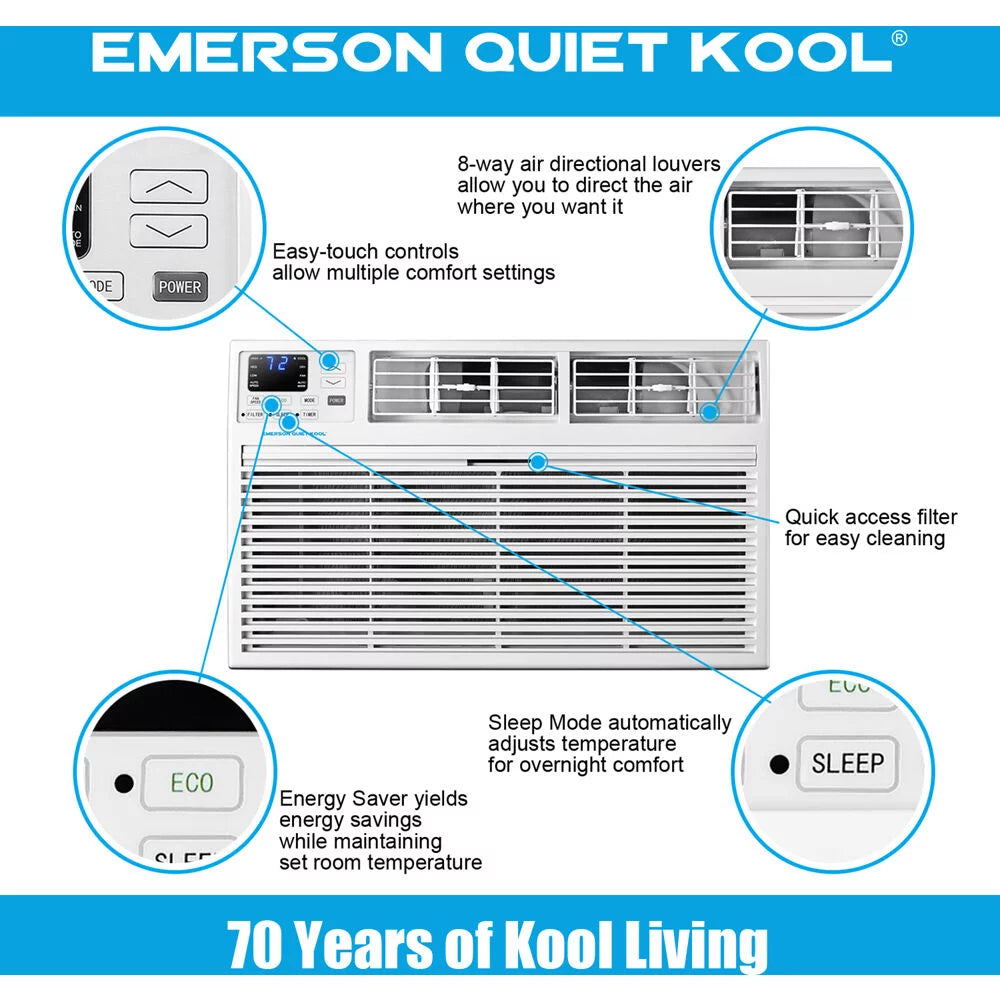 10,000 BTU 230-Volt Through-the-Wall Air Conditioner with Heater, White N8720