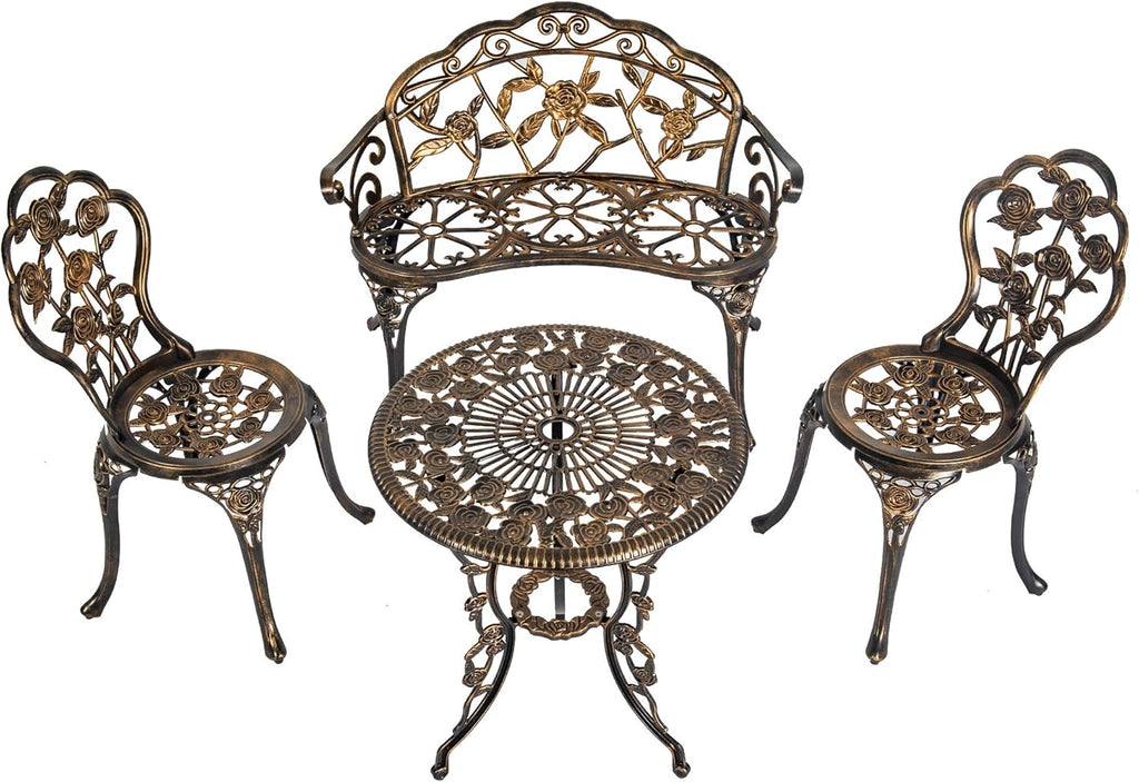 4 Piece Cast Aluminum Patio Conversation Set S6980