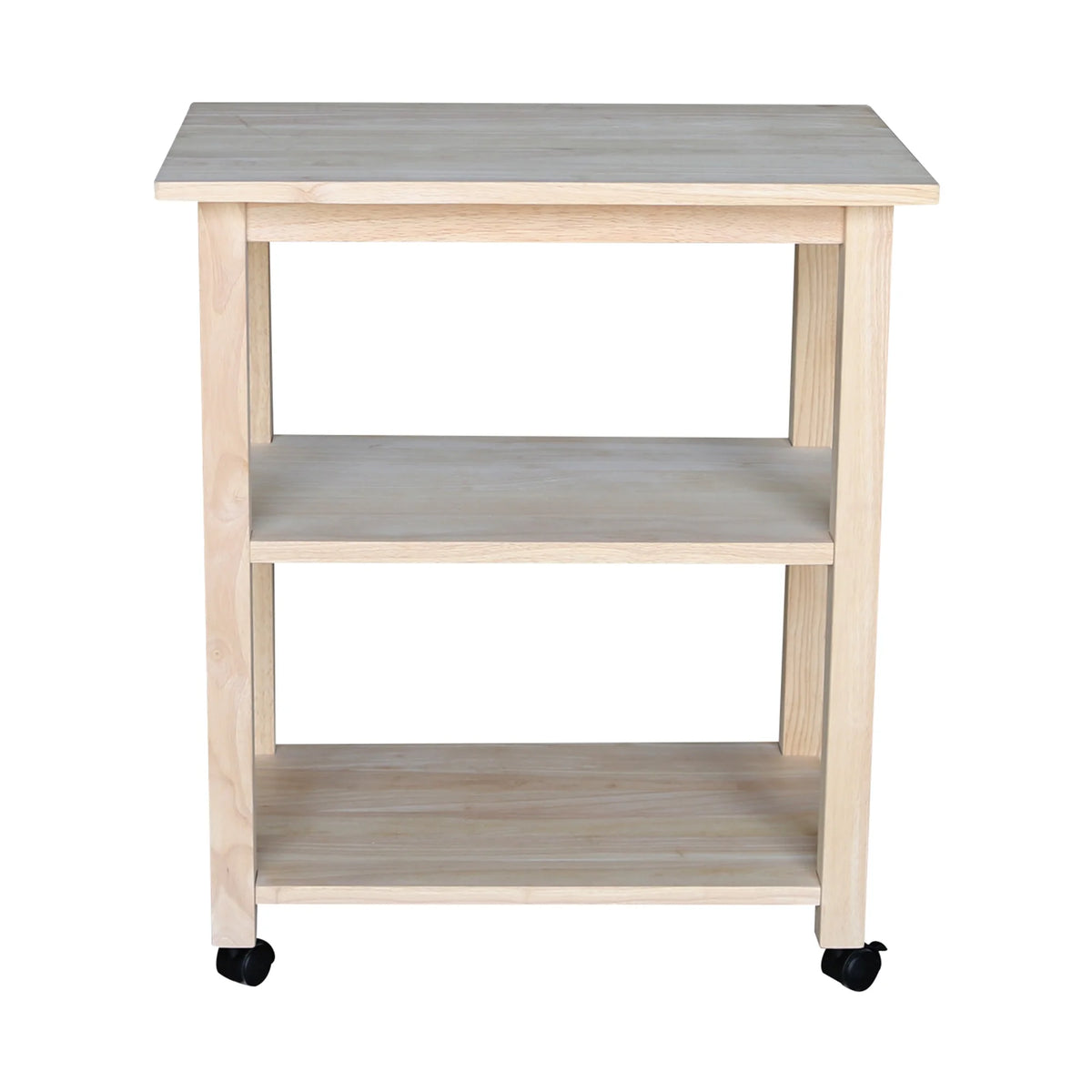 Unfinished Wood Microwave Kitchen Cart T952