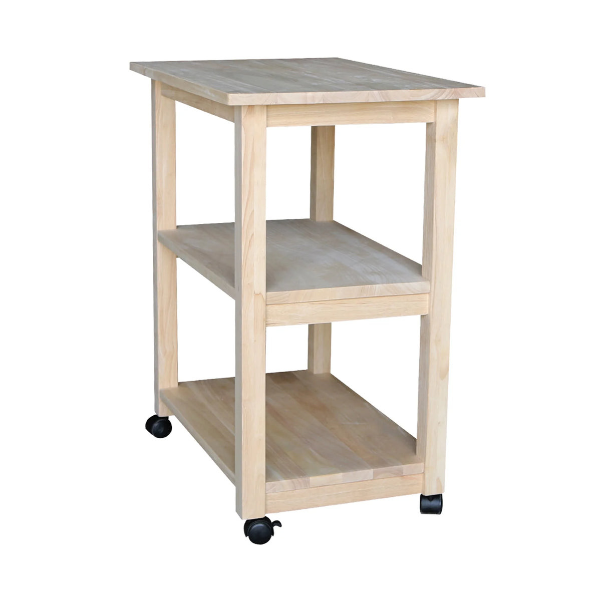 Unfinished Wood Microwave Kitchen Cart T952