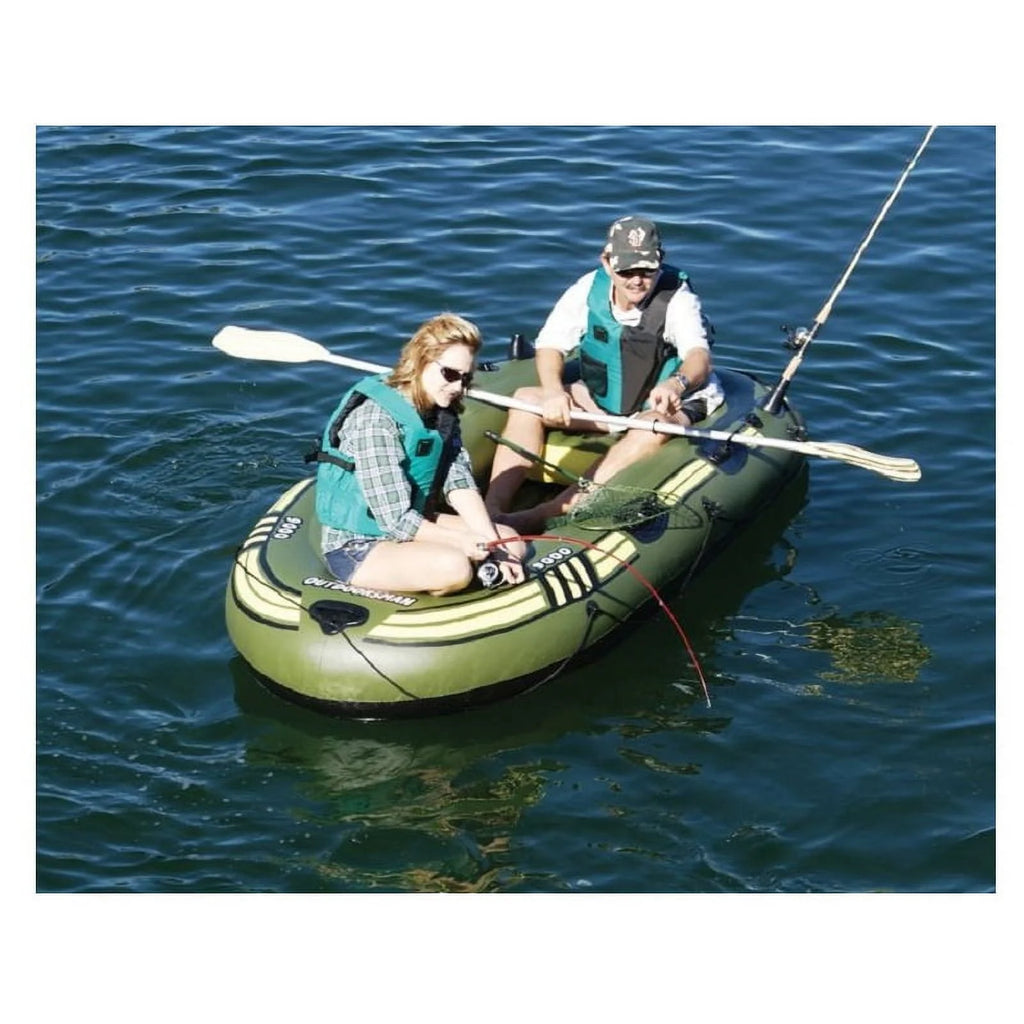 Black and Green 6 Person Inflatable Fishing Boat E5079