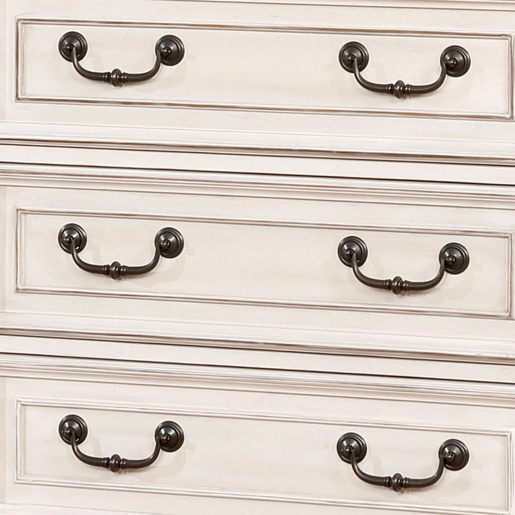 Antique White and Weathered Oak 5-Drawer Chest D644036