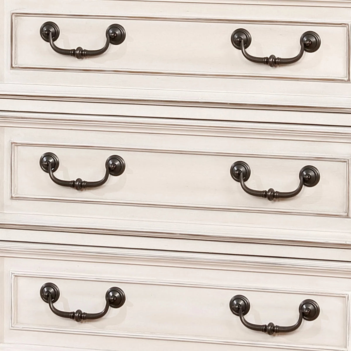 Antique White and Weathered Oak 5-Drawer Chest D644036