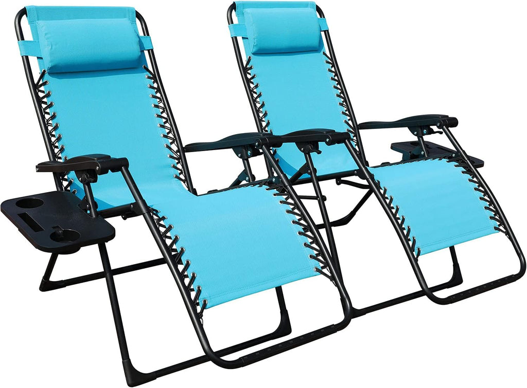 Beige Zero Gravity Folding Lounge Chair Set of 2 T383232