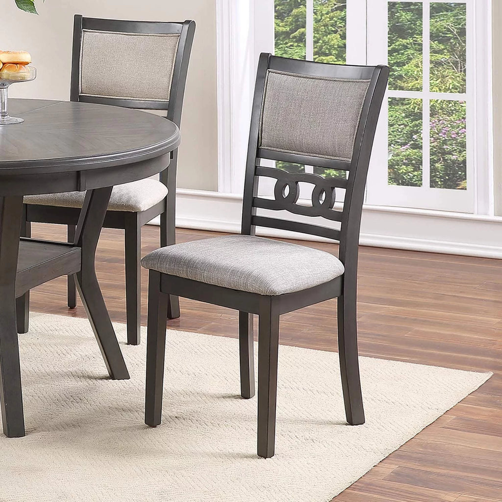 Set of 4 Grey Rubberwood Dining Chairs L4155