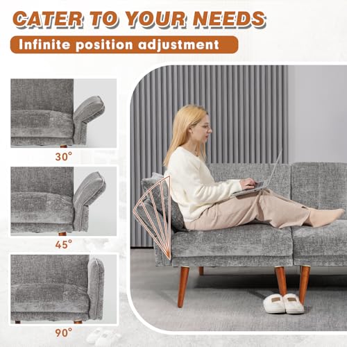 Grey Chenille 2 Seat Loveseat Sofa P502997
