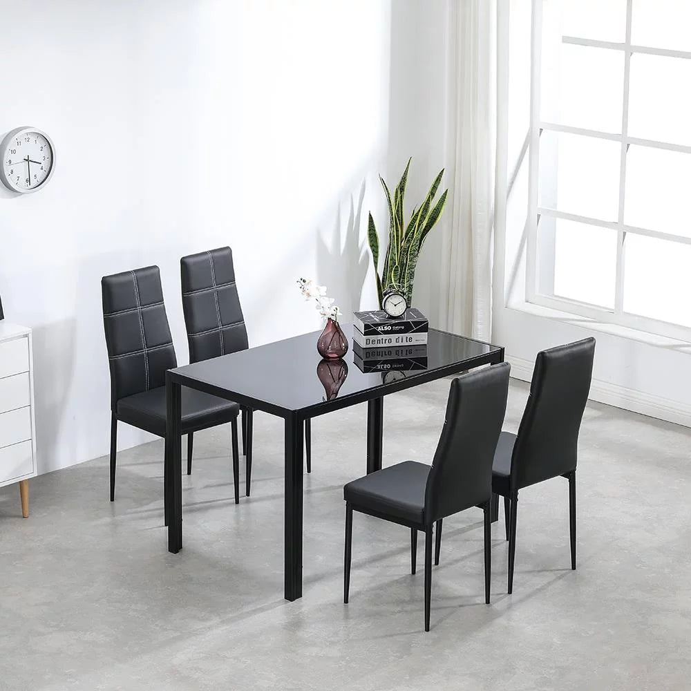 5 Piece Glass Dining Table Set K8687