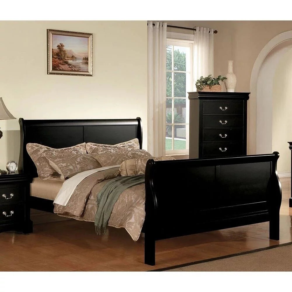 Black 4pc Queen Bedroom Set W1222