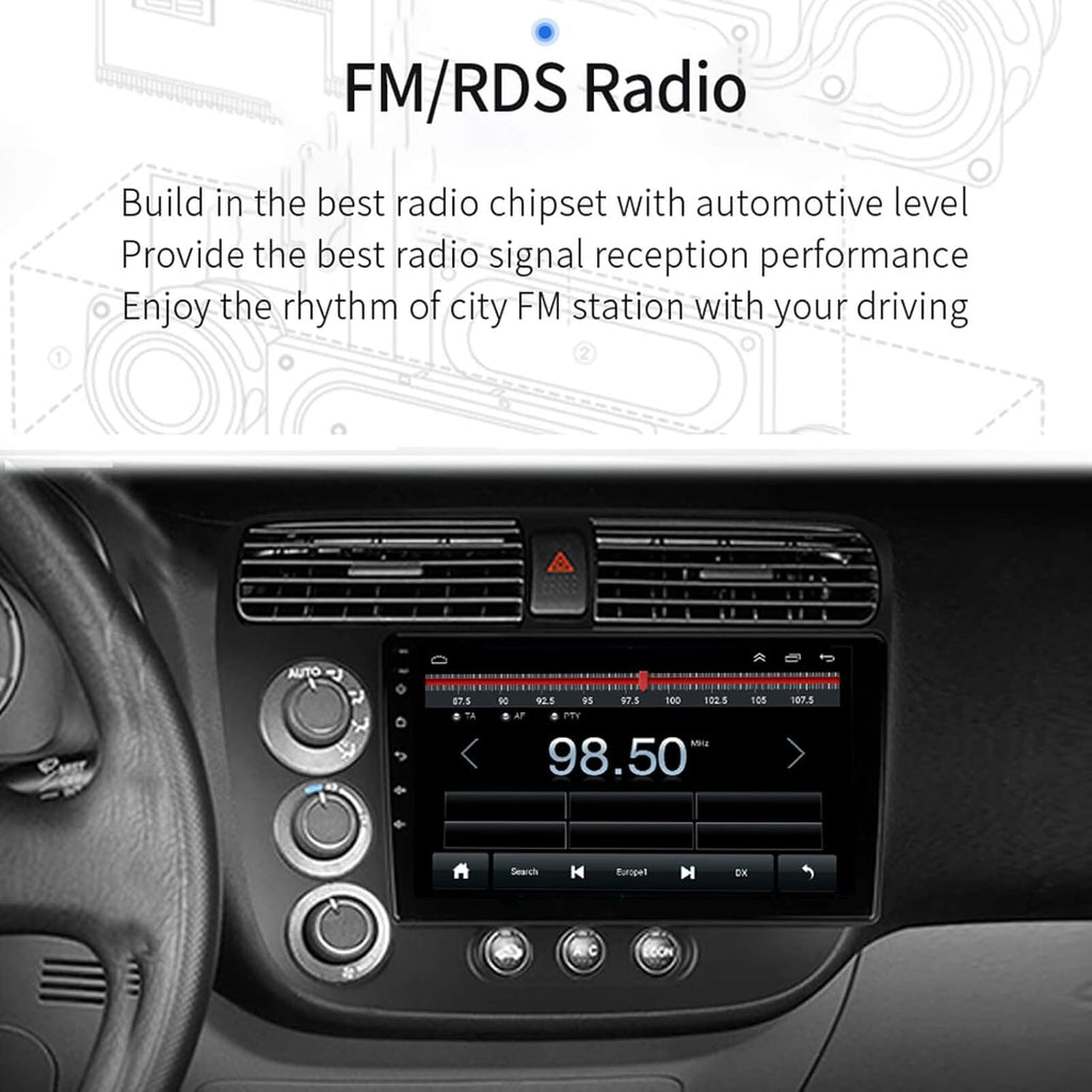 Android Car Radio Stereo Bluetooth for 2001-2005 Honda Civic I35178