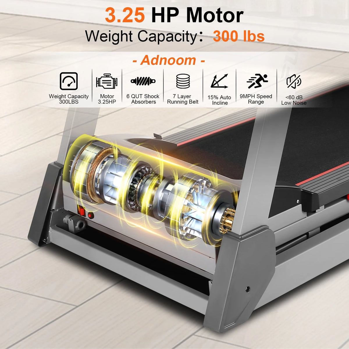 3HP Incline Treadmill with 15 Level Auto Incline Q446099