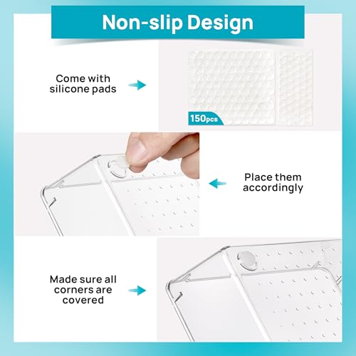 66 PCS Clear Plastic Drawer Organizer Bins P331