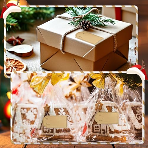 600 Pcs Natural Brown Kraft to and from Gift Tag Stickers J254