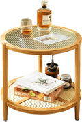 2-Tier Bamboo Round Coffee Table H225