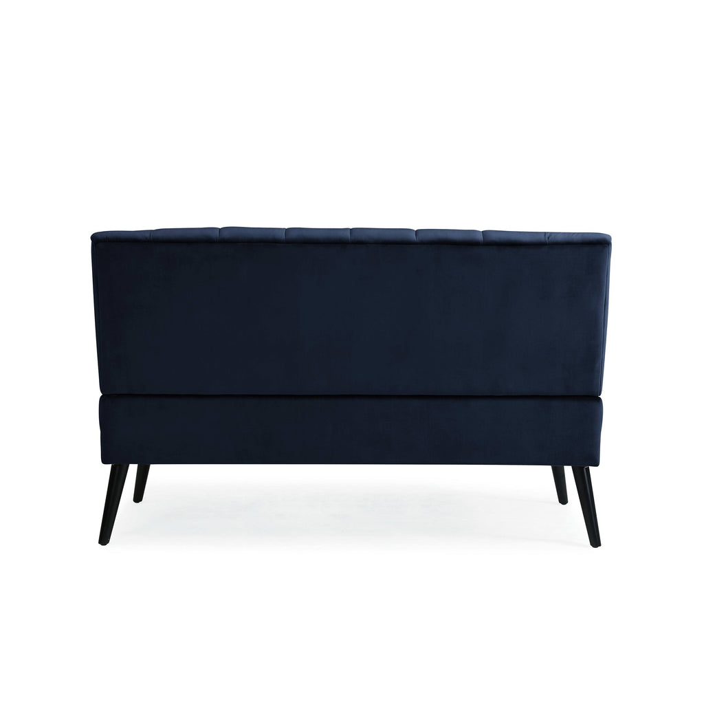 Navy Blue Velvet Armless Loveseat D29861