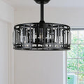 Black Bladeless Ceiling Fan with Lights and Remote F61604