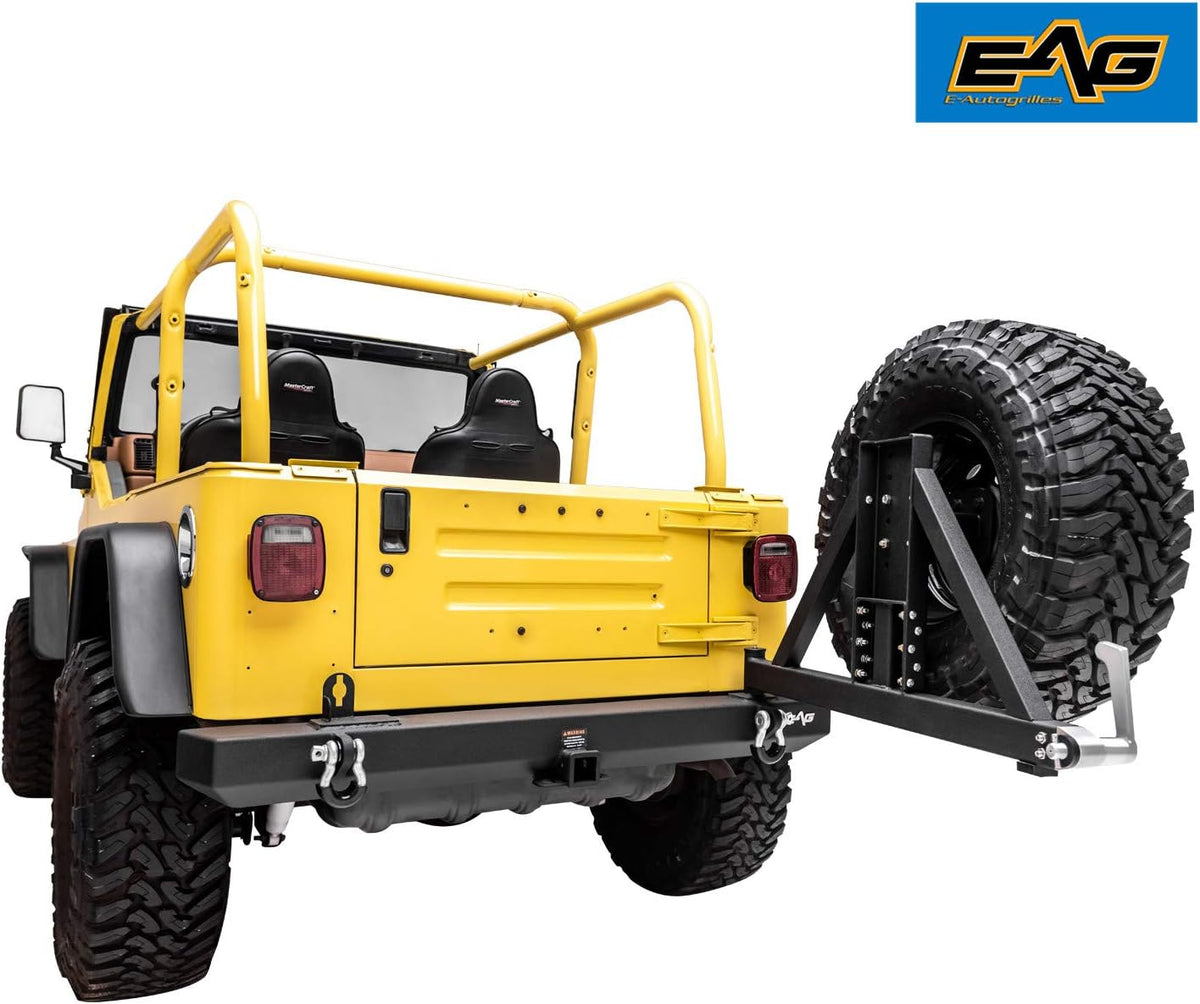 Black Textured Rear Bumper with Tire Carrier Y649